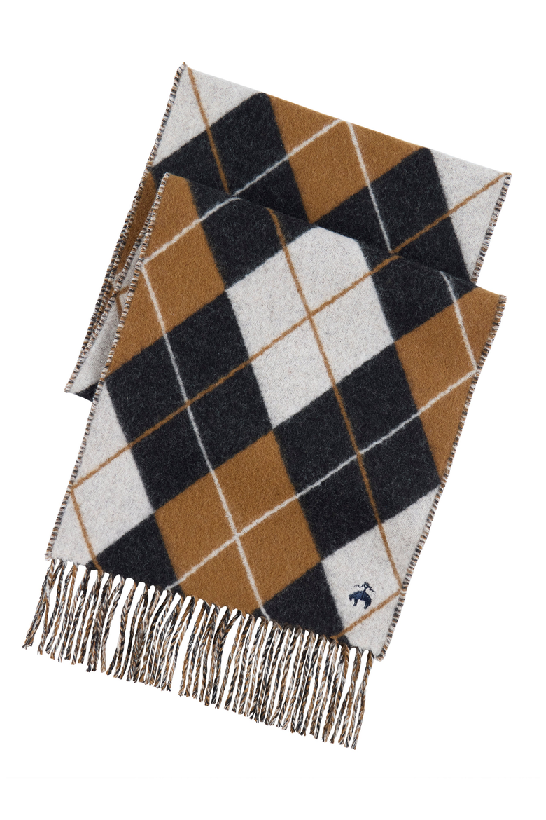 Cashmere Blend Argyle Scarf, Alternate, color, Black