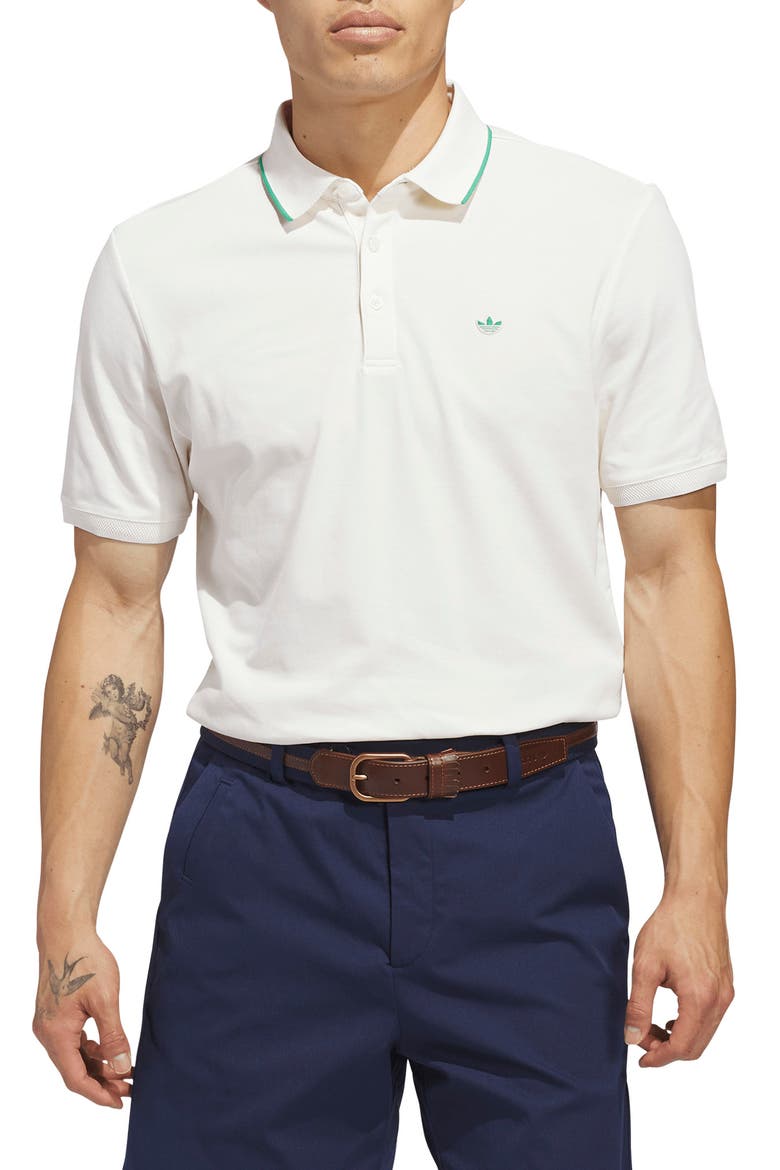 Solid Twistknit Cotton Blend Golf Polo, Main, color, CHALK WHITE/ COURT GREEN