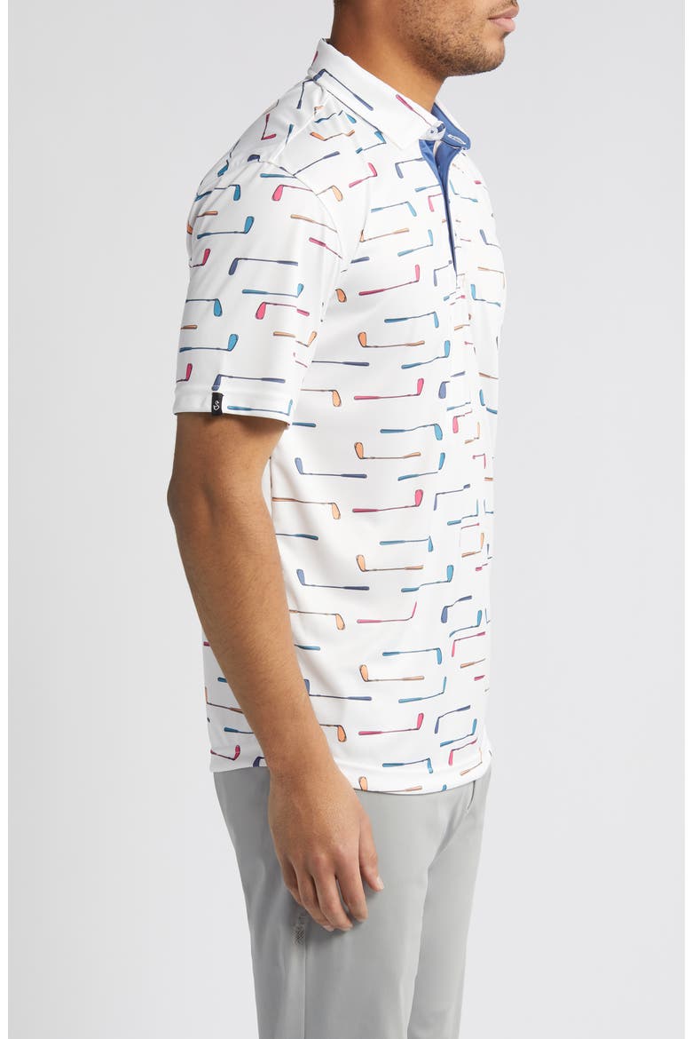 Golf Club Print Golf Polo, Alternate, color, WHITE