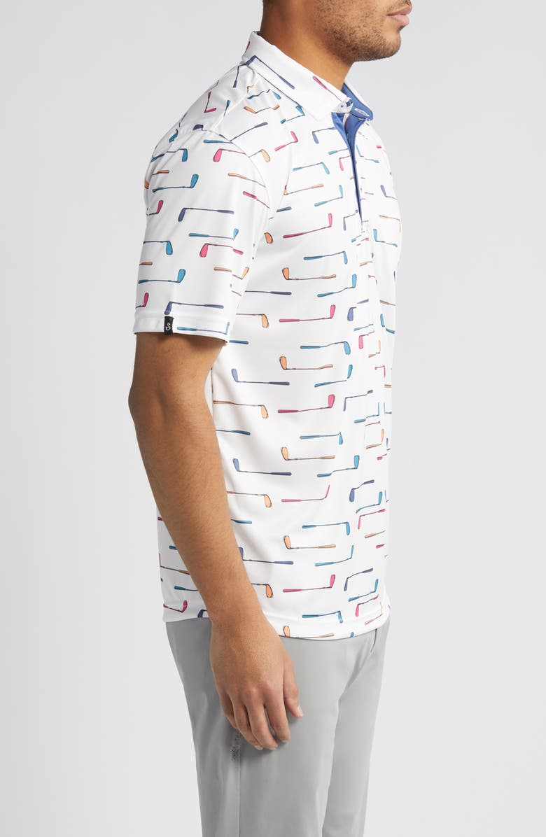Swannies Golf Club Print Golf Polo, Alternate, color, White