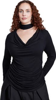 ELOQUII Cowl Neck Scarf Top