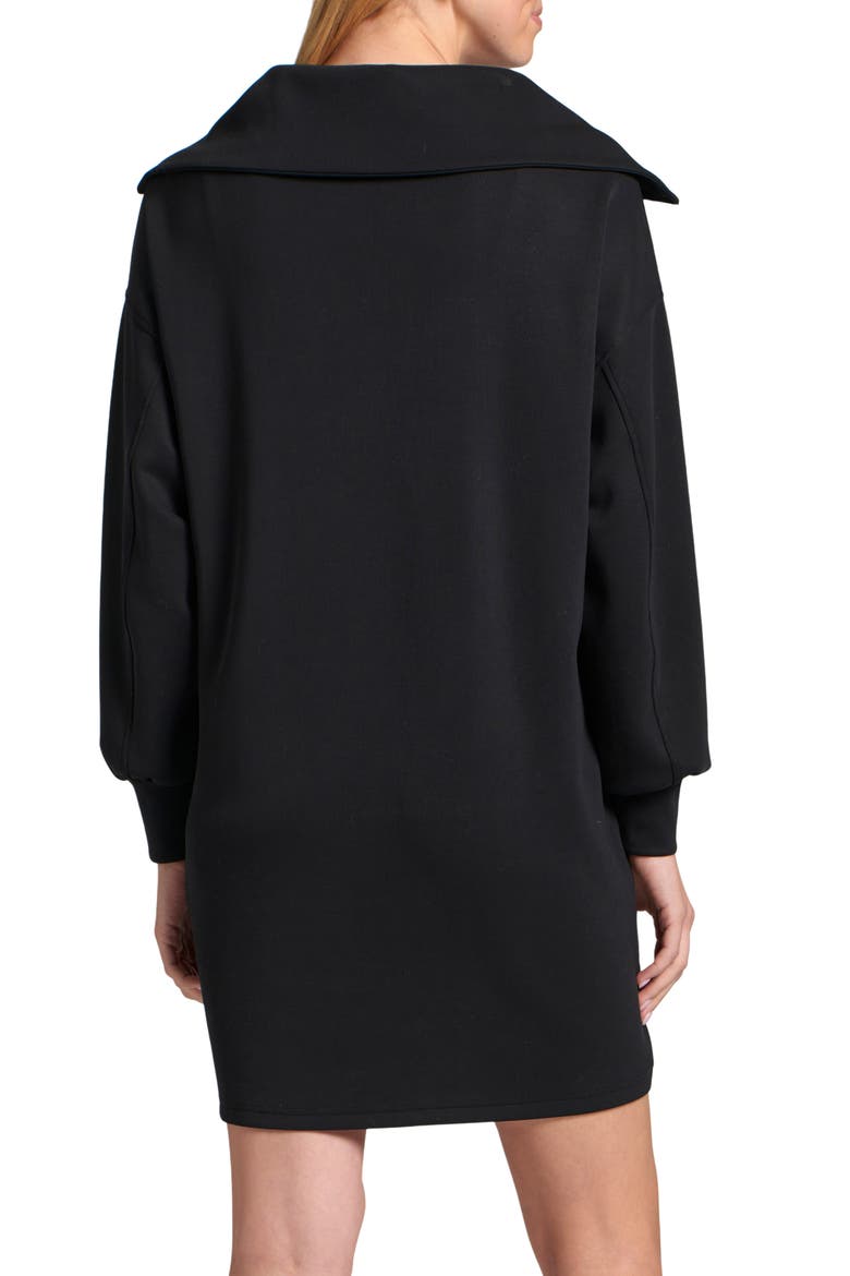 Half Zip Long Sleeve Sweatshirt Dress, Alternate, color, BLACK