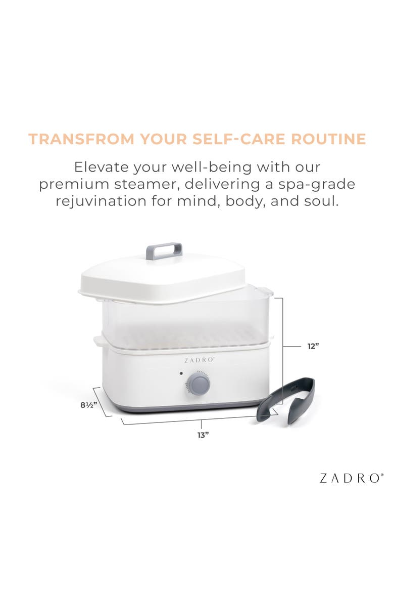 Countertop Towel Steamer with Tongs, Alternate, color, White/Gray