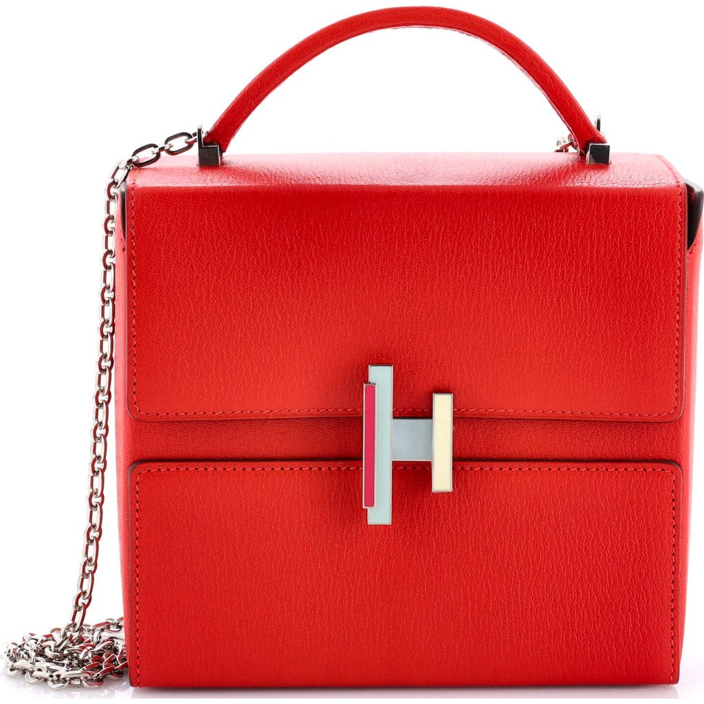 Pre-owned Hermes Hermes Cinhetic Top Handle Bag Chevre Mysore In Orange