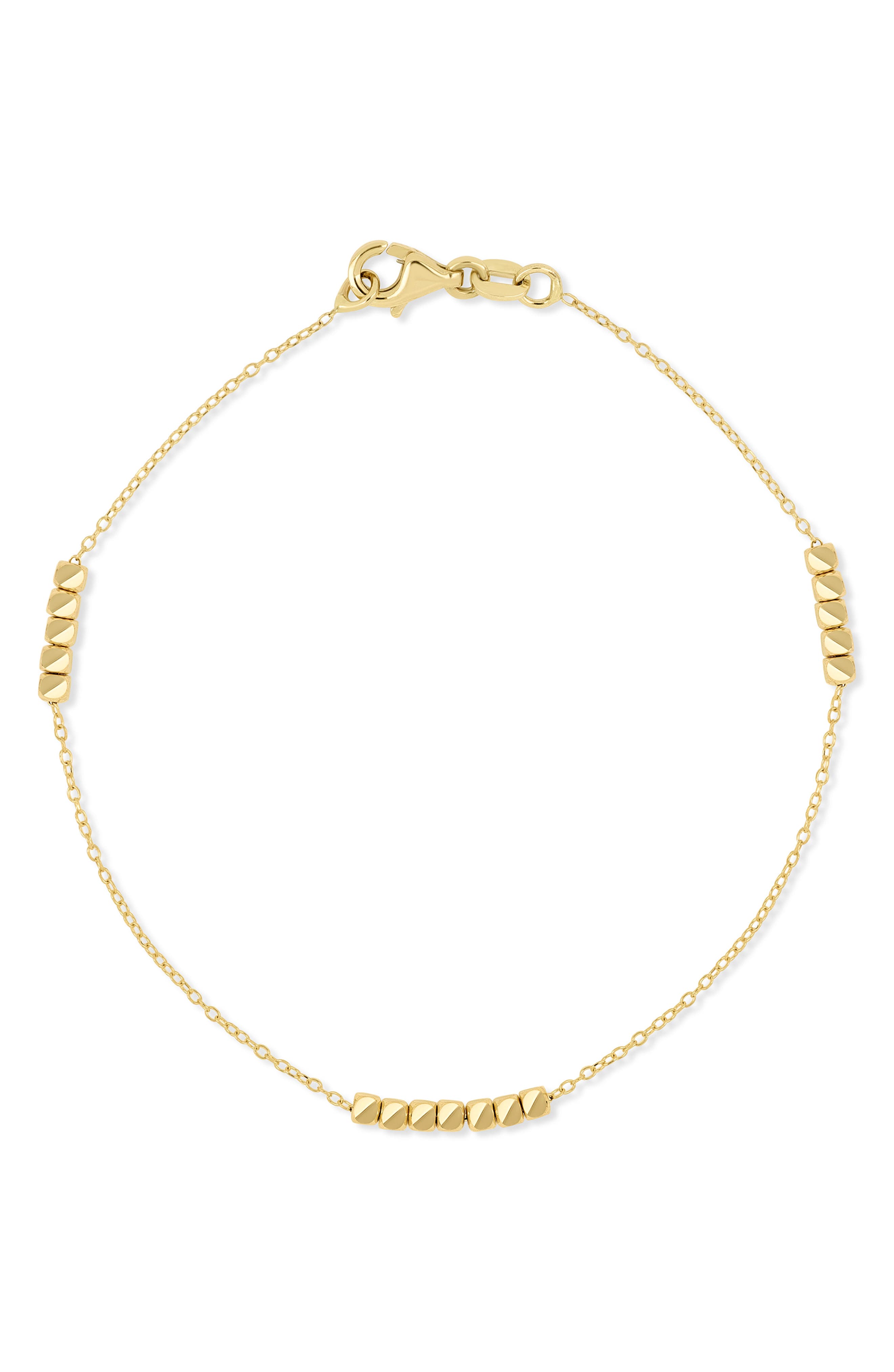 14k Gold Bead Chain Bracelet