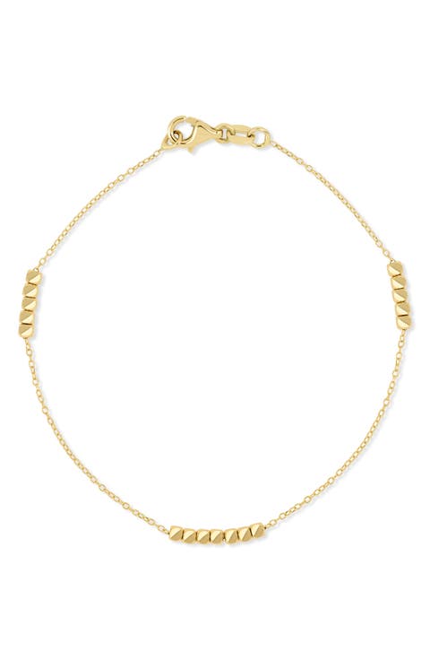 14k Gold Bead Chain Bracelet