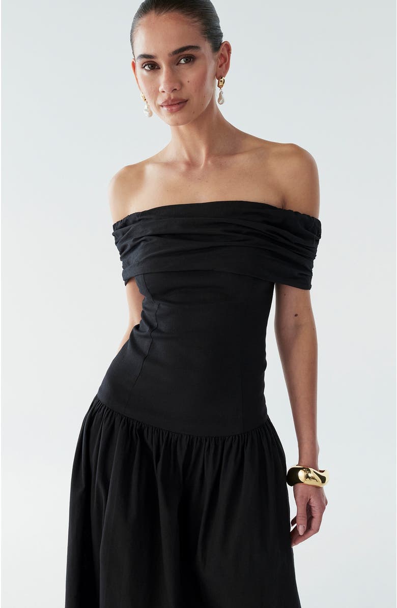 BWLDR Steph Midi Dress, Alternate, color, Black