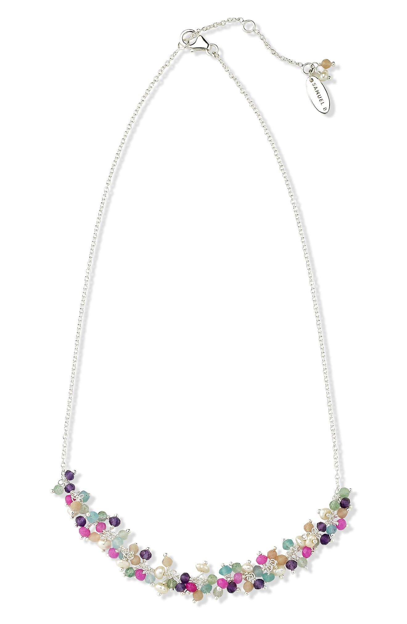 SAMUEL B. Multi Stone Beaded Statement Necklace