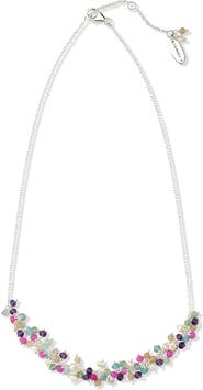 SAMUEL B. Multi Stone Beaded Statement Necklace