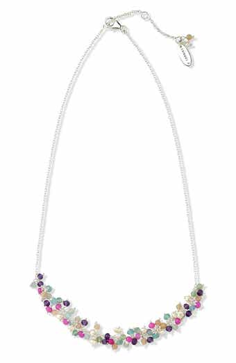 SAMUEL B. Multi Stone Beaded Statement Necklace