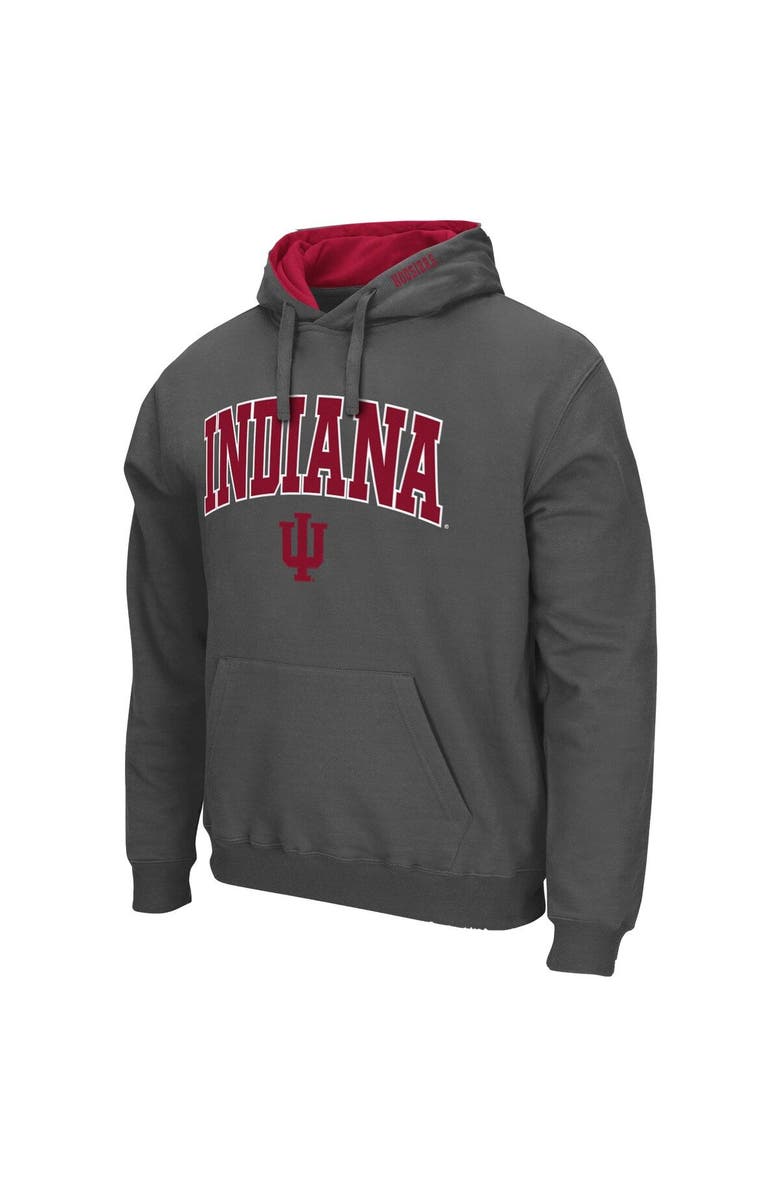 COLOSSEUM Men's Colosseum Charcoal Indiana Hoosiers Arch & Logo 3.0 Pullover Hoodie, Alternate, color, Charcoal