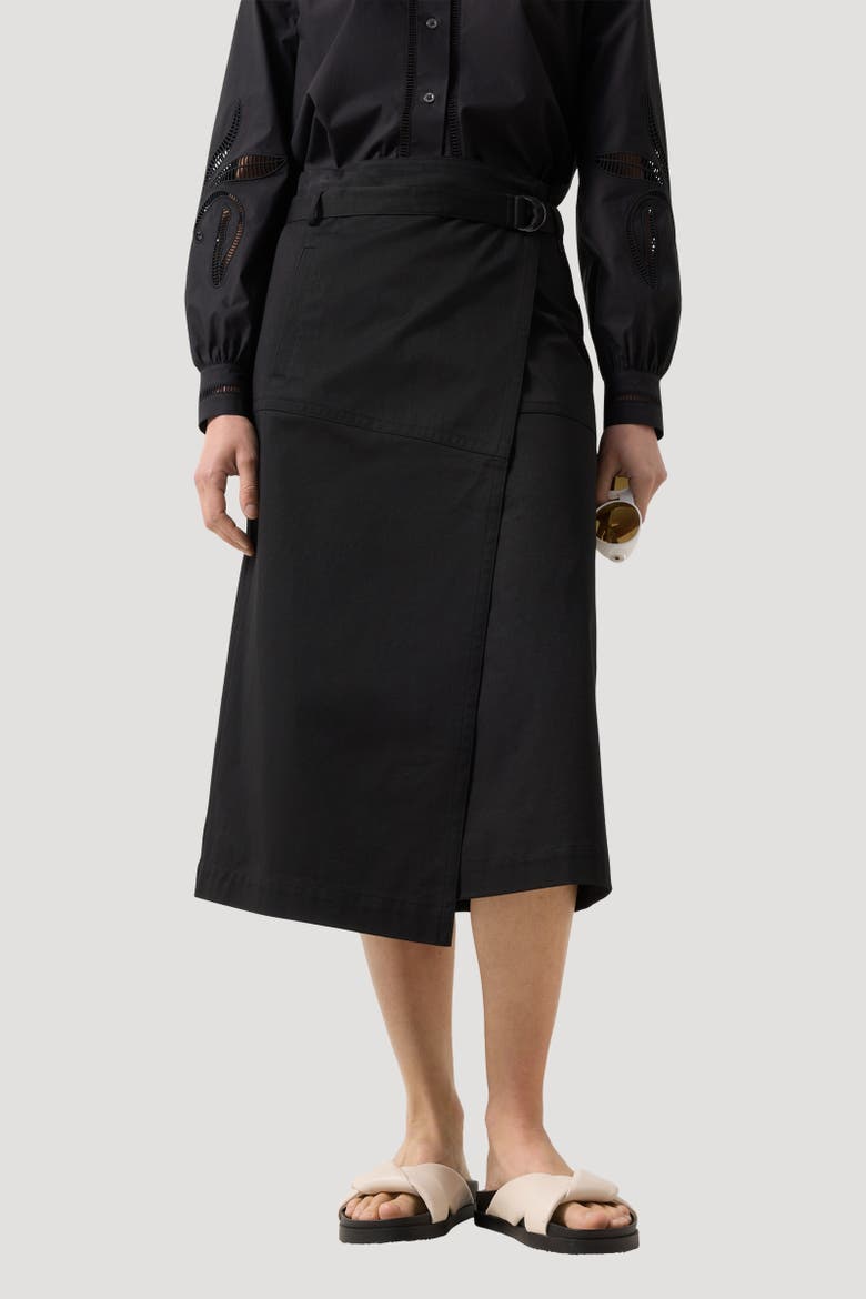 Jocy Wrap Skirt, Alternate, color, Black