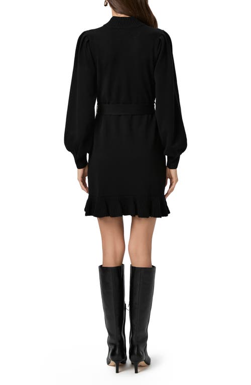 Paige Julita Long Sleeve Wool Blend Sweater Dress In Black