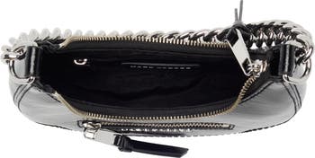 Mini Crescent Crinkle Leather Crossbody Bag