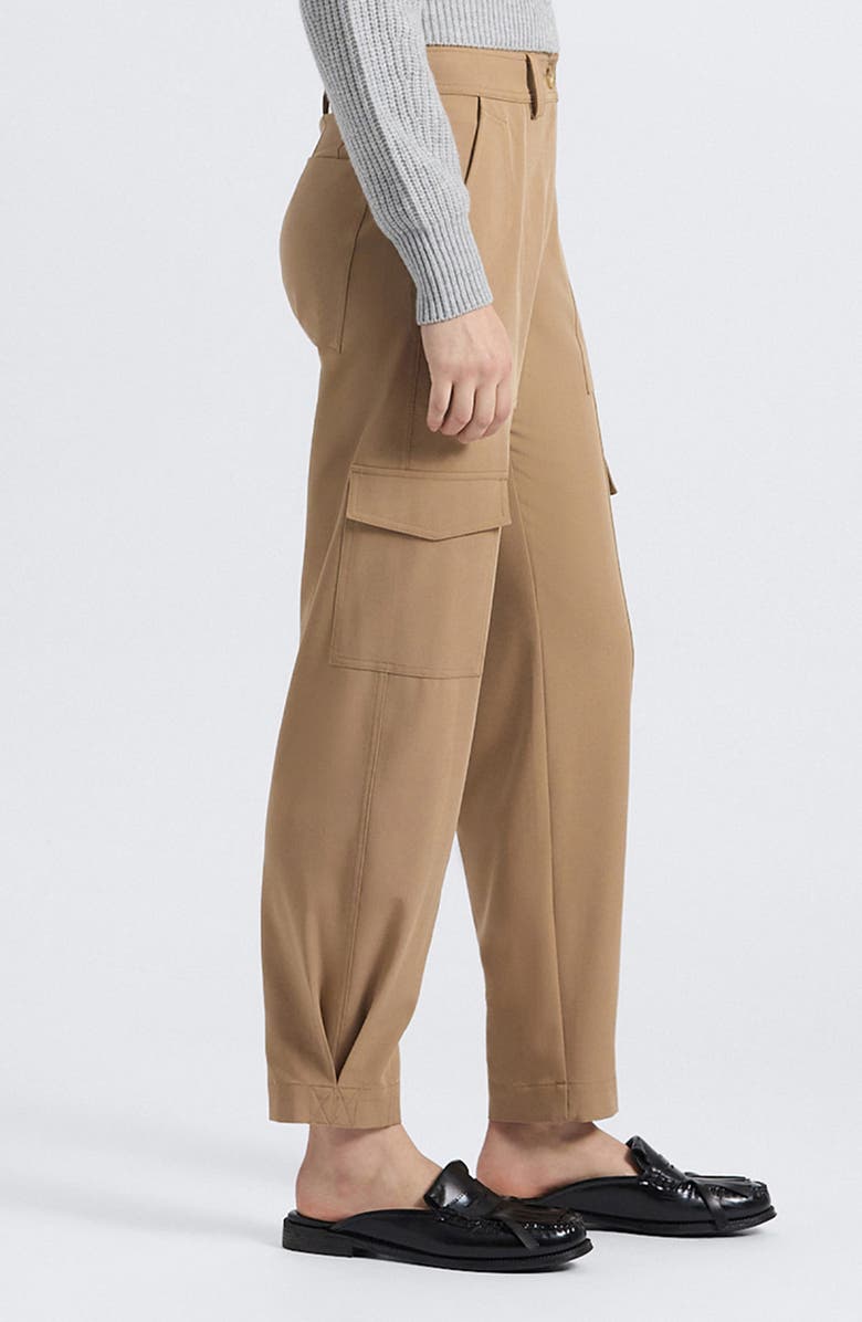 Derek Lam 10 Crosby Elian Tropical Stretch Pants, Alternate, color, Camel