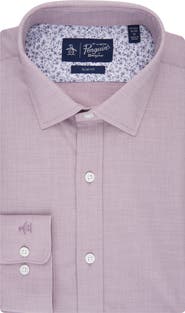 Original Penguin Big & Tall Melange Floral Trim Slim Fit Dress Shirt
