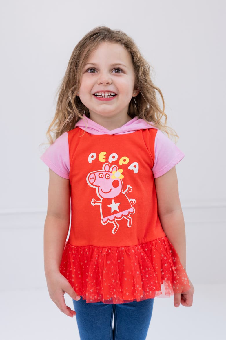 Cosplay Hooded Tee, Alternate, color, Peppa Pig Red Pink