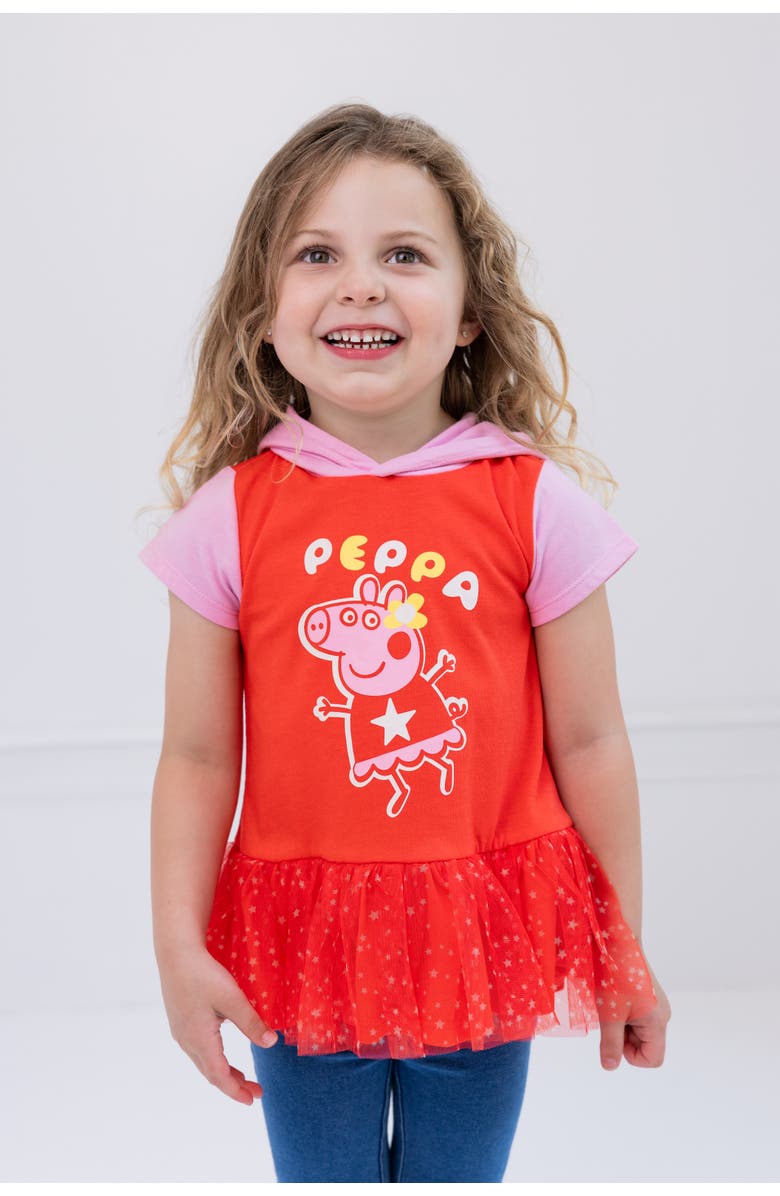 Peppa Pig Cosplay Hooded Tee, Alternate, color, Peppa Pig Red Pink