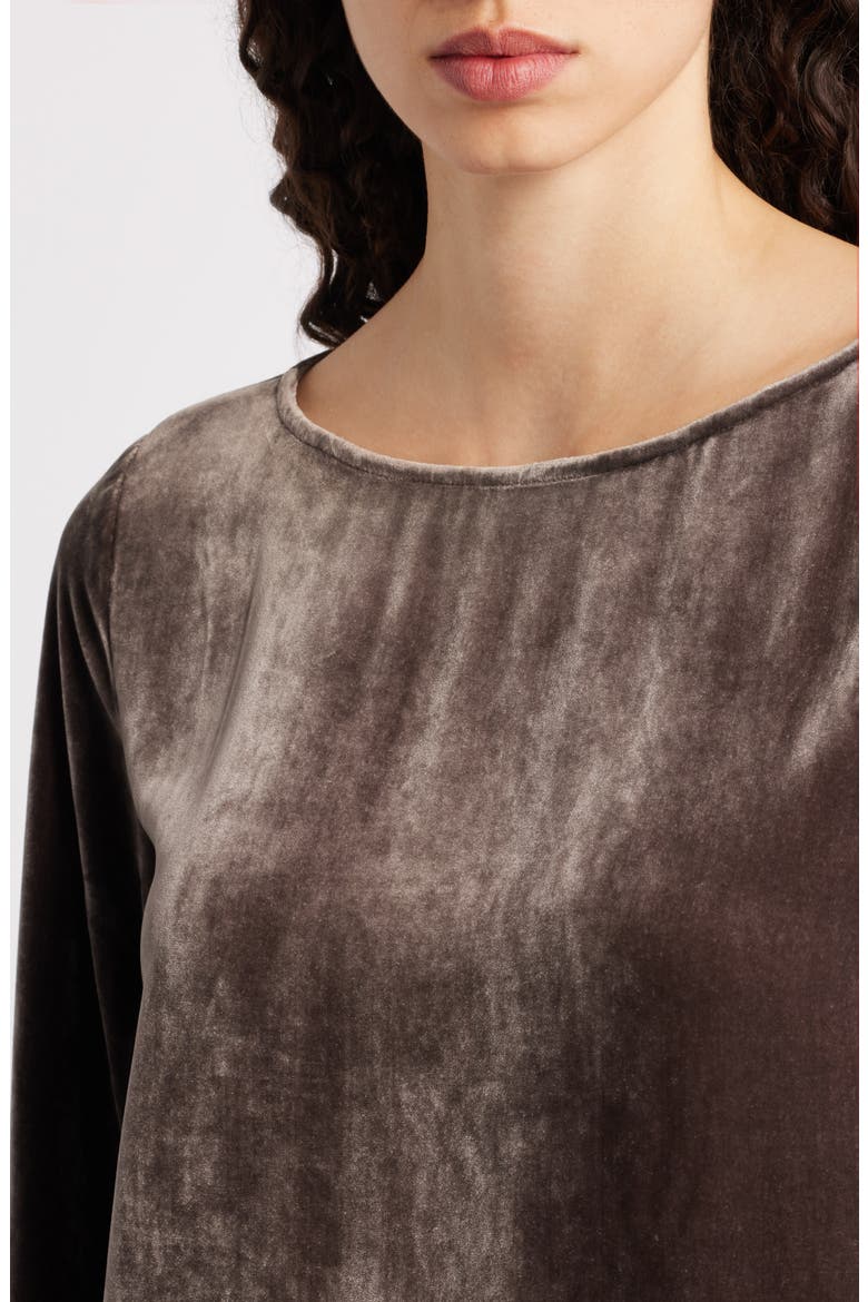 Ballet Neck Flare Sleeve Velvet Top, Alternate, color, RYE