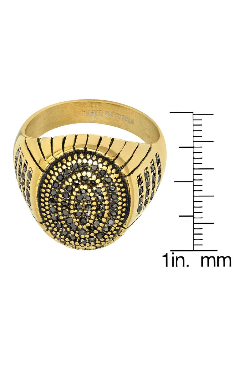 Men's Cubic Zirconia Signet Ring, Alternate, color, GOLD