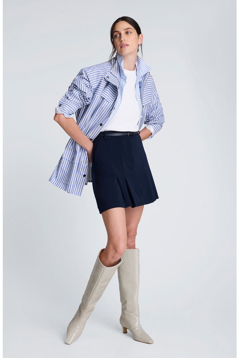 Stripe Crop Button-Up Shirt, Alternate, color, GLACIER BLUE/ PUREWHT