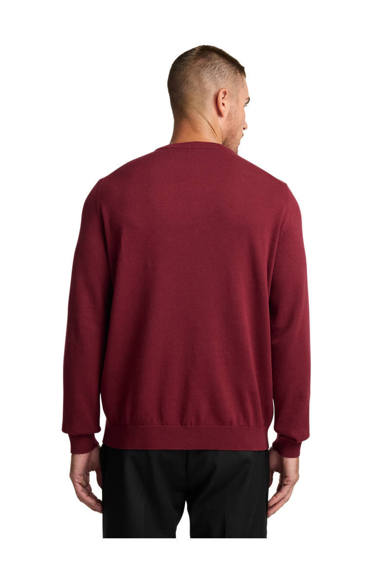 Cotton Crewneck Sweater, Alternate, color, Burgundy