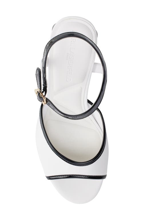 Karl Lagerfeld Hallet Platform Sandal In Bright White/black