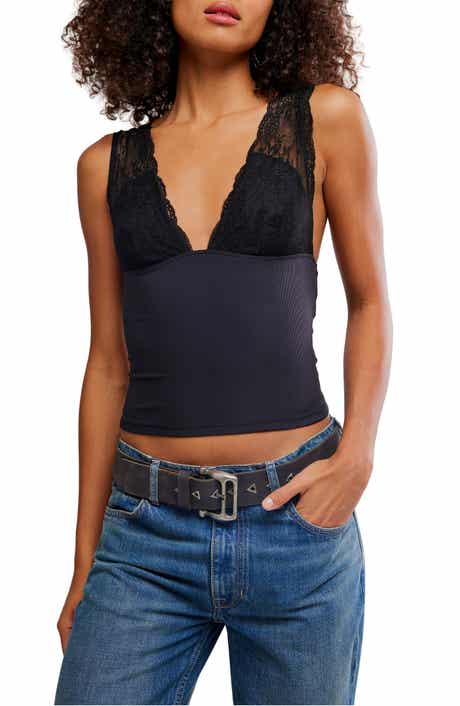 Free People Power Pay Lace Trim Camisole