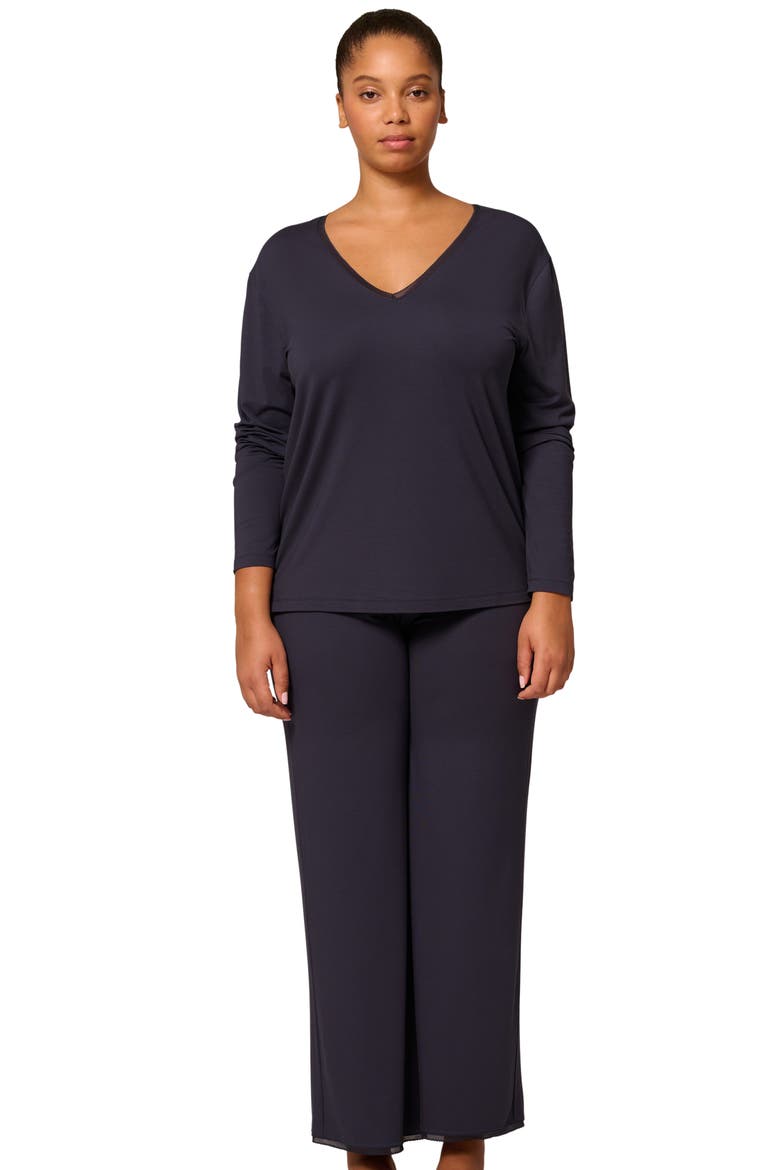 Aurore V-Neck Pajama Top, Alternate, color, FULL MOON