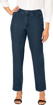Jessica London Classic Cotton Denim Straight-Leg Jean
