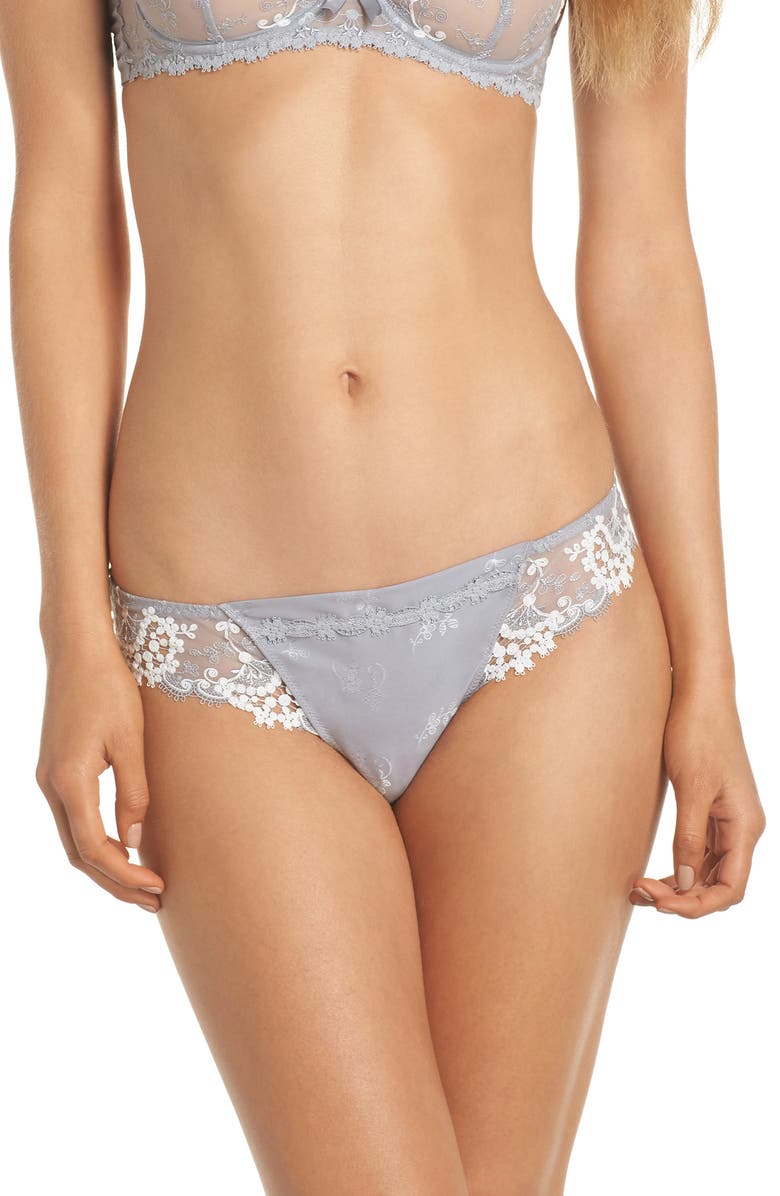 Simone Perele 'Wish' Embroidered Tanga Thong, Main, color,