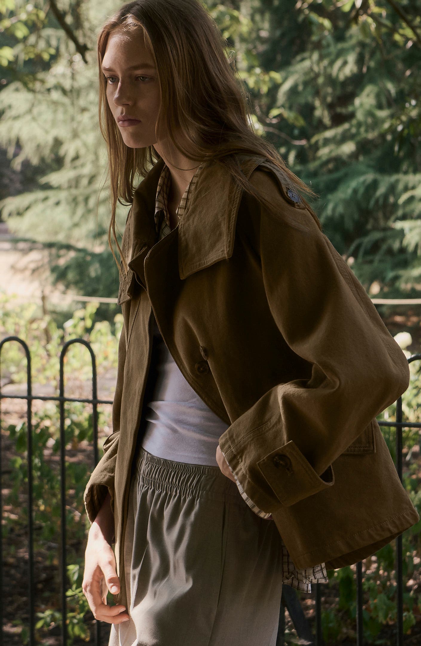 MANGO Denim Funnel Neck Parka (Women) | Nordstrom