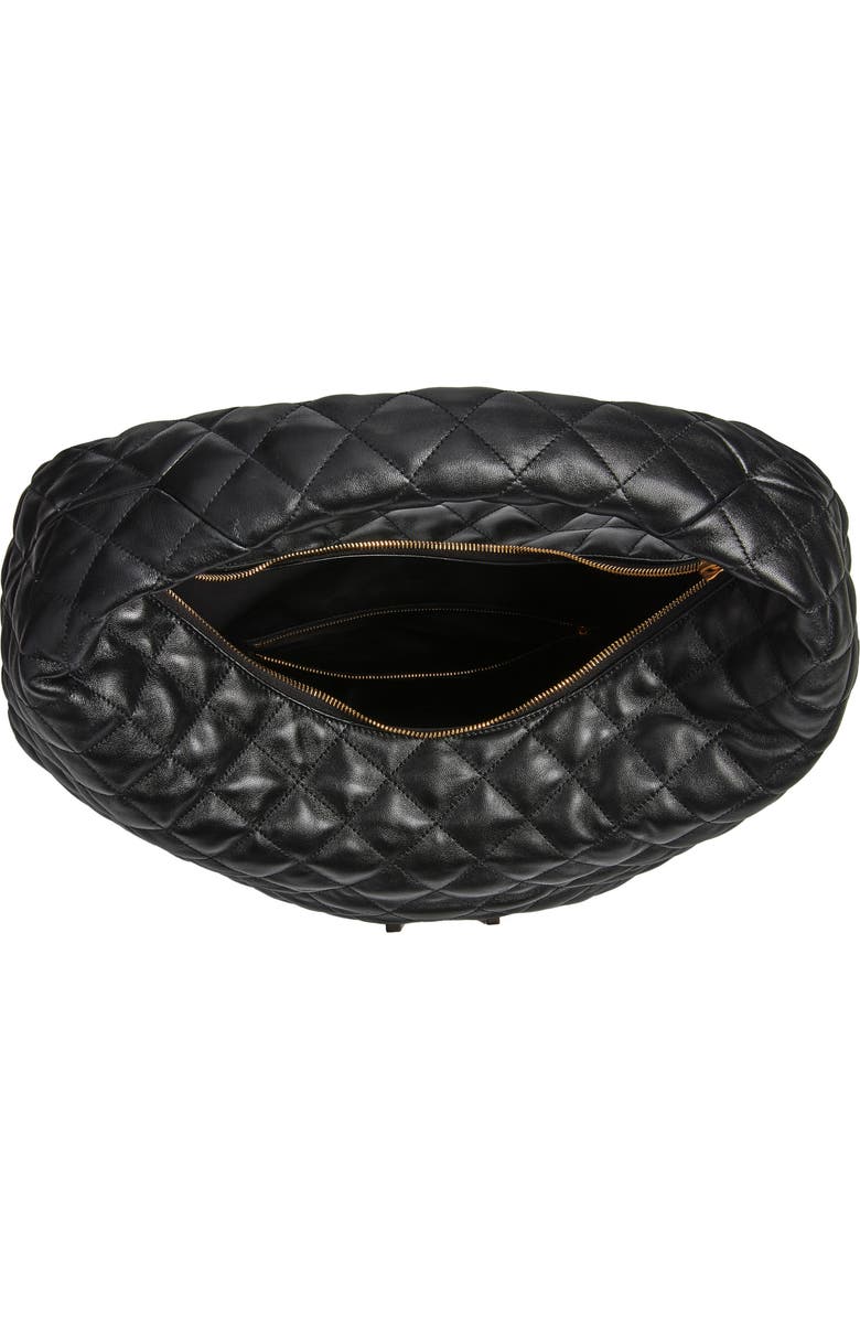 Saint Laurent Icare Quilted Leather Hobo Bag, Alternate, color, Noir