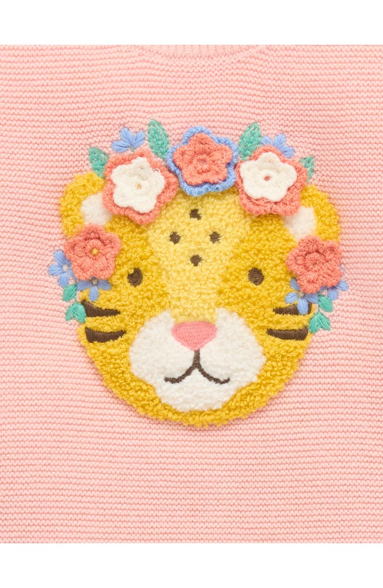 Purebaby Embroidered Frida Knit Sweater, Alternate, color, Guava Melange