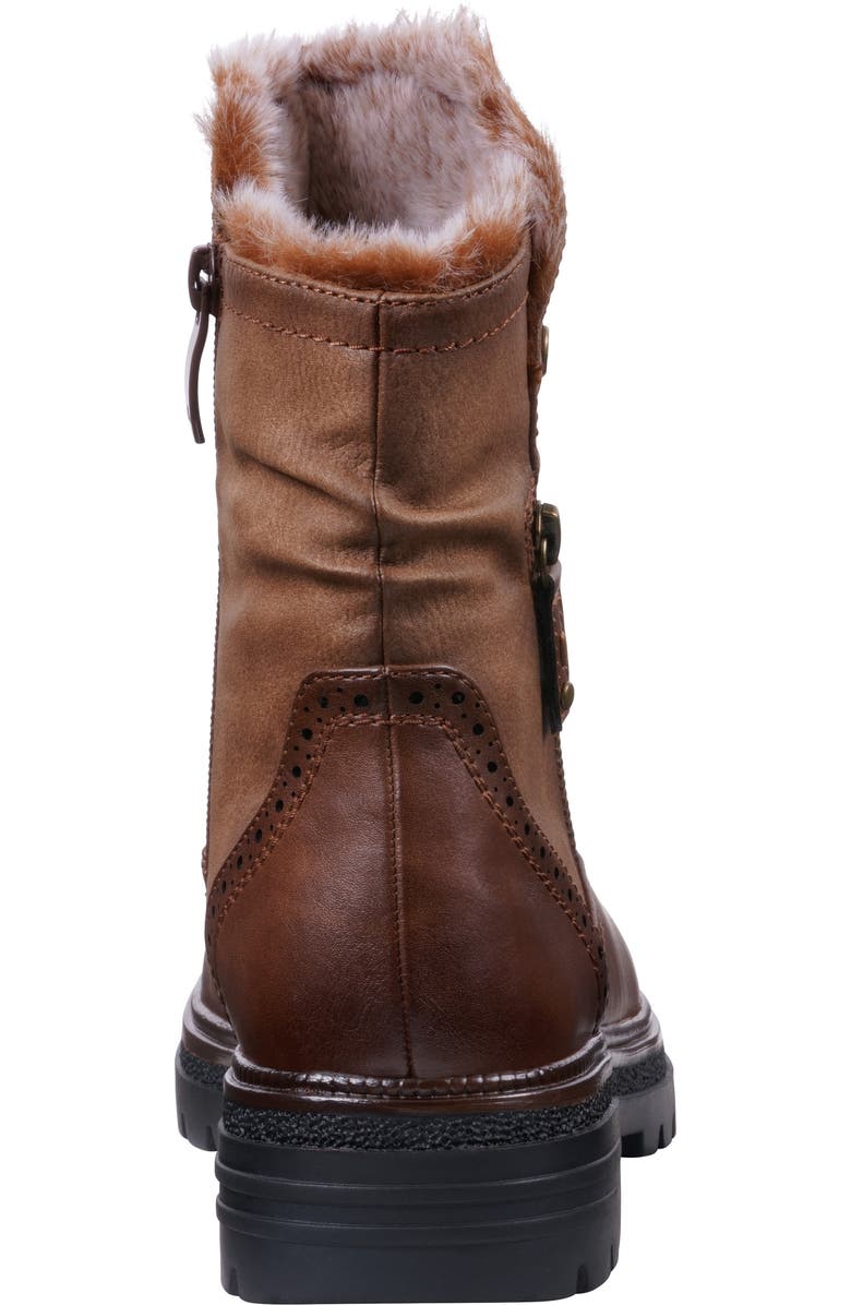 GC SHOES Martin Faux Fur Lined Bootie, Alternate, color, Cognac