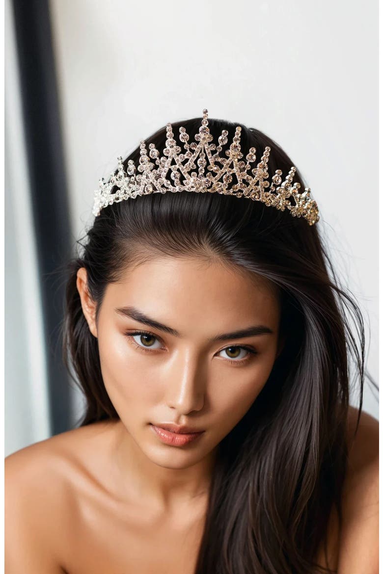 Matea Crystal Crown (Nordstrom Exclusive), Alternate, color, SILVER