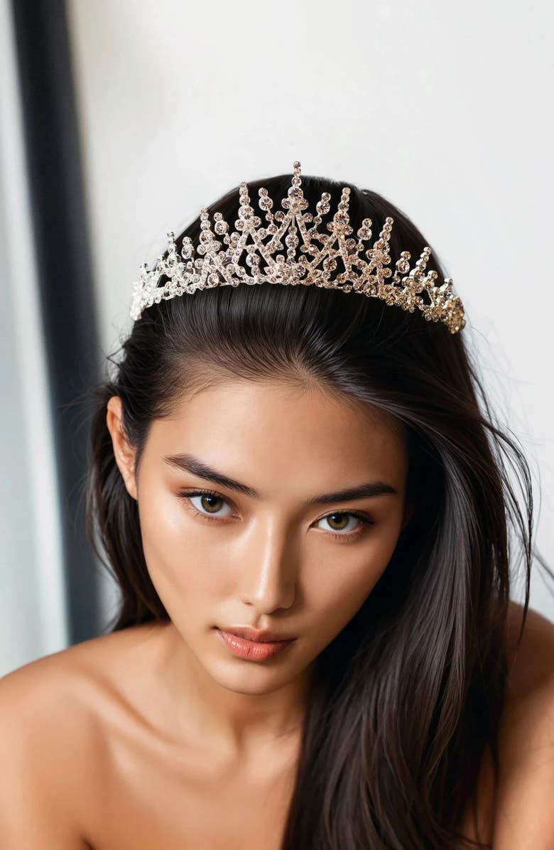 Brides & Hairpins Matea Crystal Crown, Alternate, color, Silver