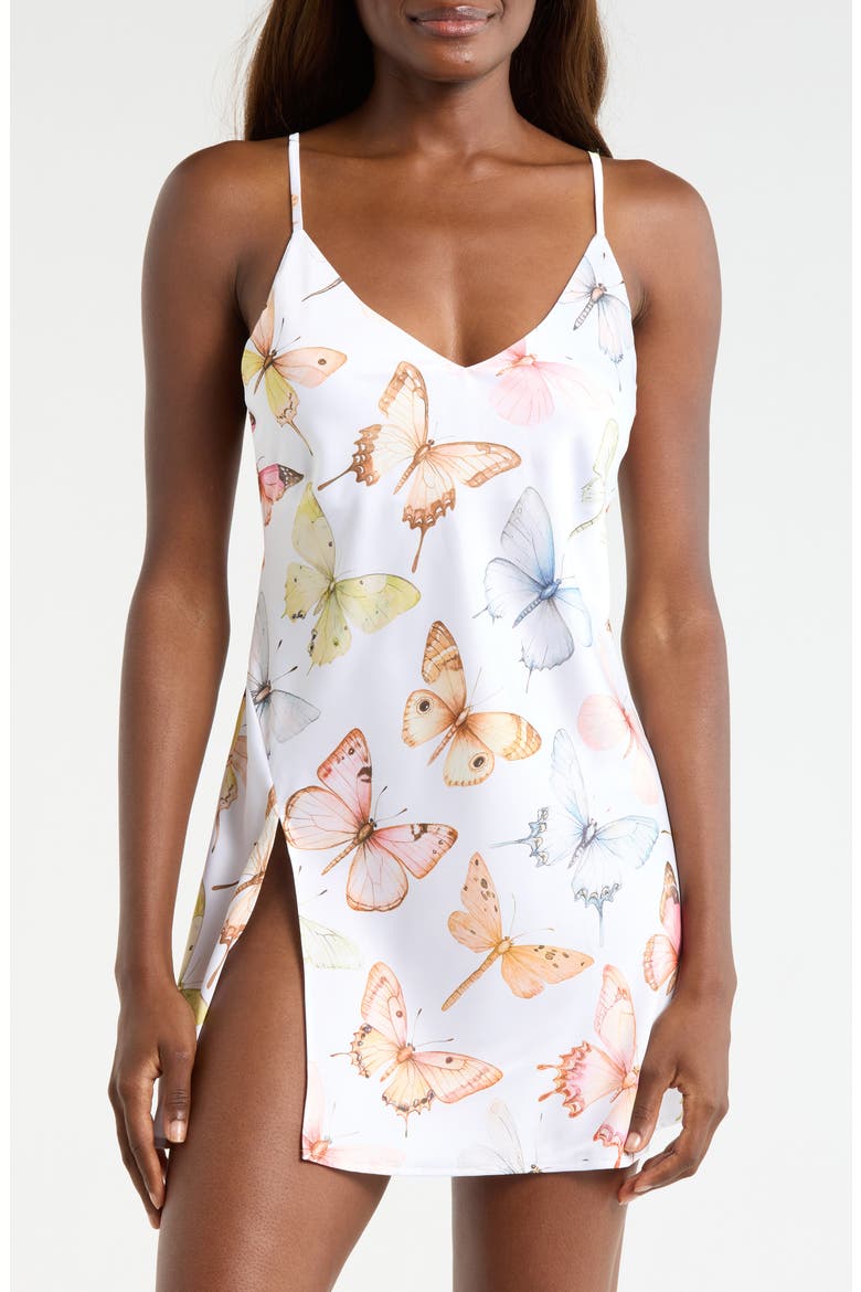 Butterfly Satin Slip, Main, color, PASTEL WINGS