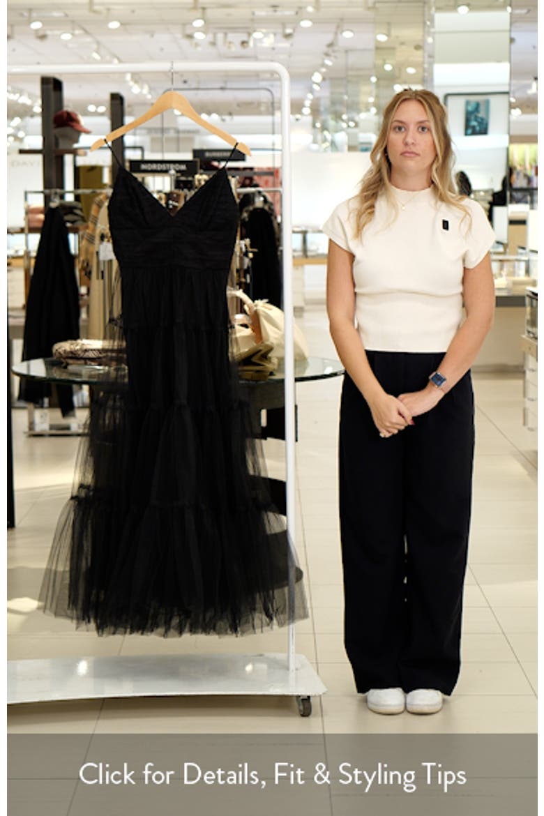 Sleeveless Tiered Tulle Gown video