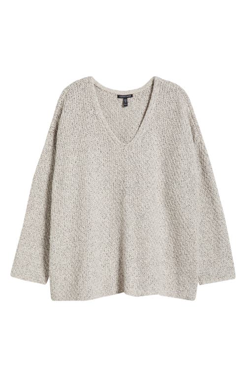 Eileen Fisher Organic Cotton V-neck Sweater In Gray