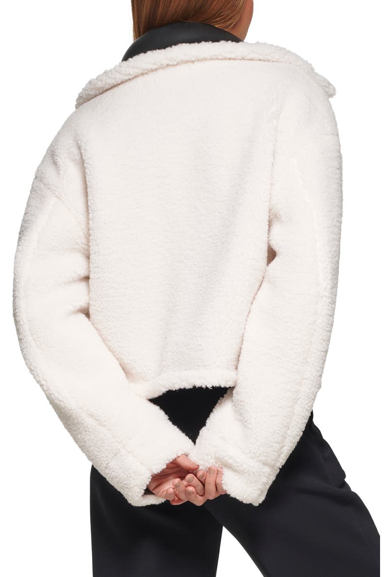 Reversible Faux Shearling Jacket, Alternate, color, BLK CREAM