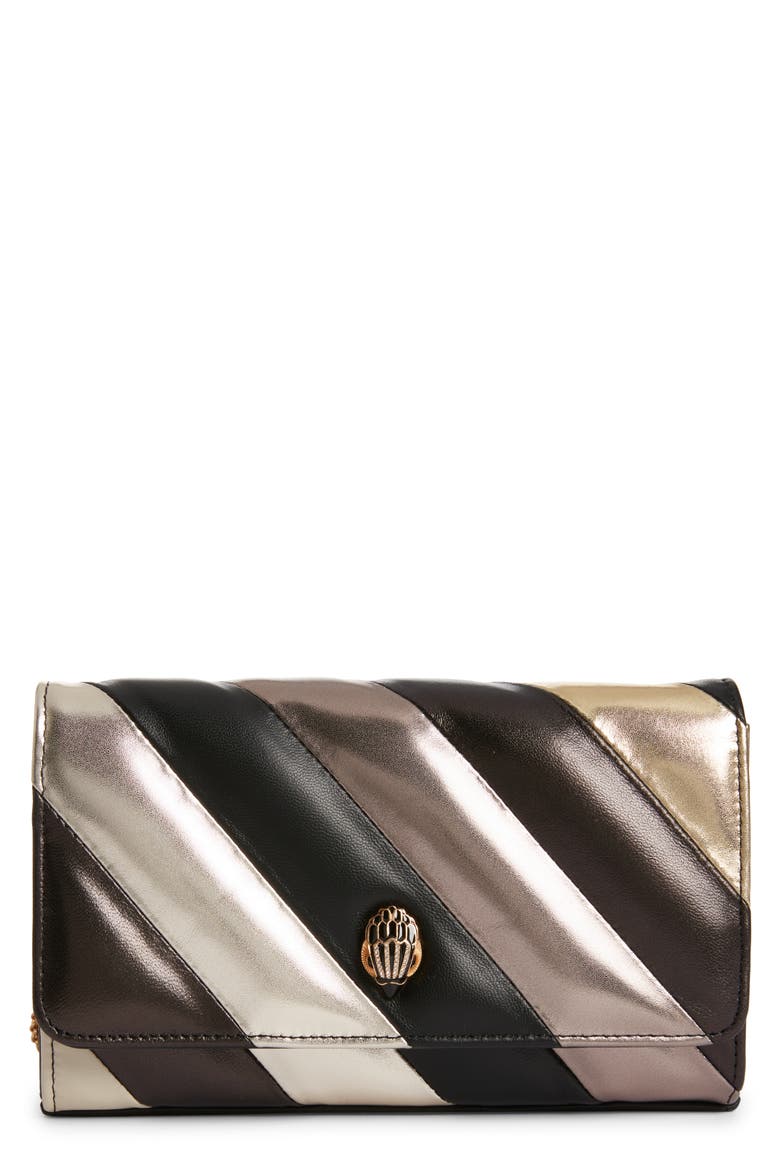 Mini Soho Metallic Leather Clutch (Nordstrom Exclusive), Main, color, OPEN GREY