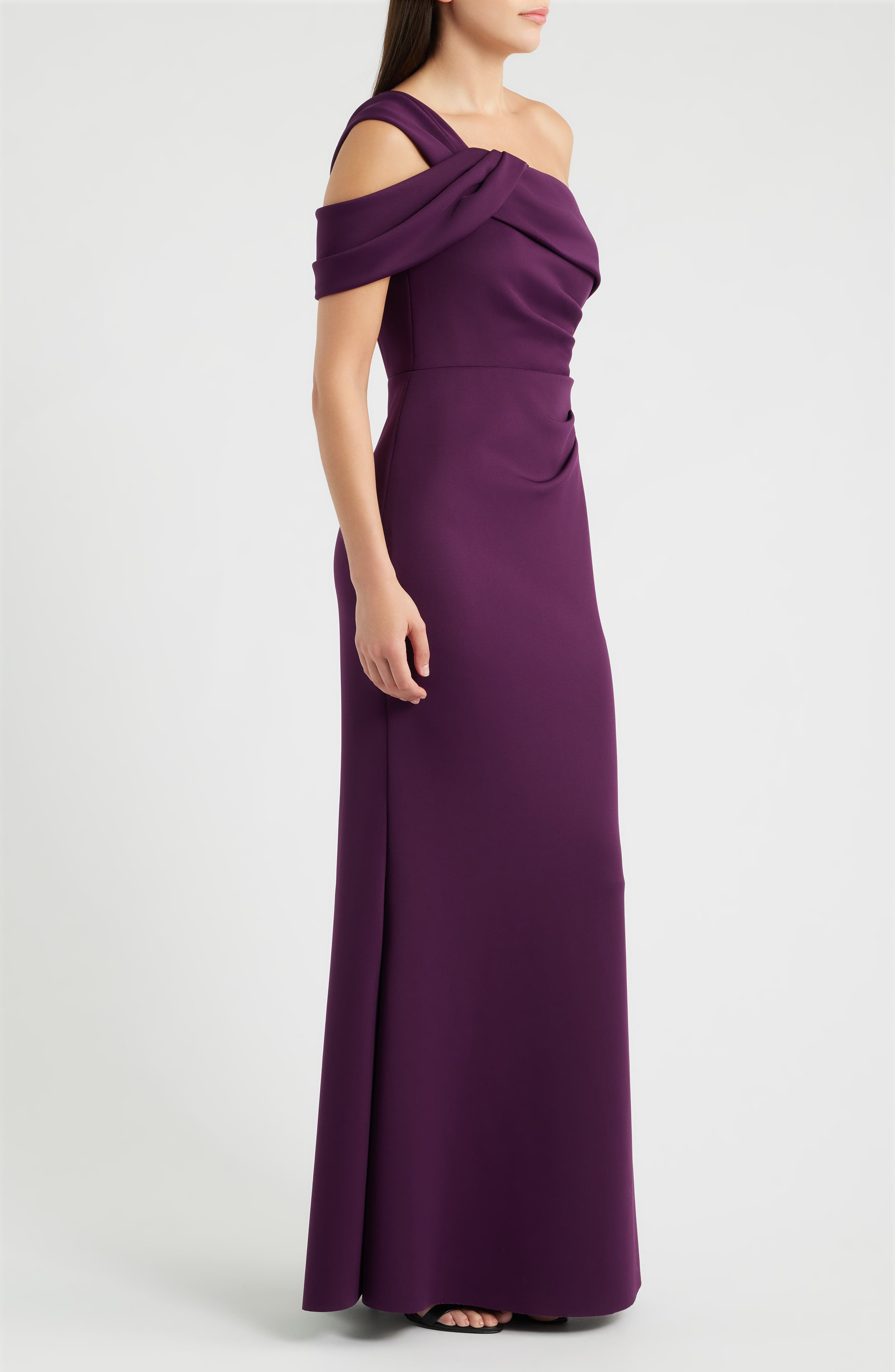 erica formal one shoulder dress Eliza J Women's Side Tuck One-Shoulder Gown - Purple Launchdate:2024-01-29