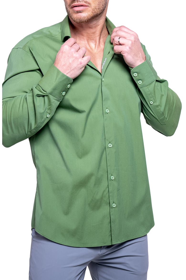 Einstein Aristocratluxestretch Button-Up Shirt, Alternate, color, GREEN