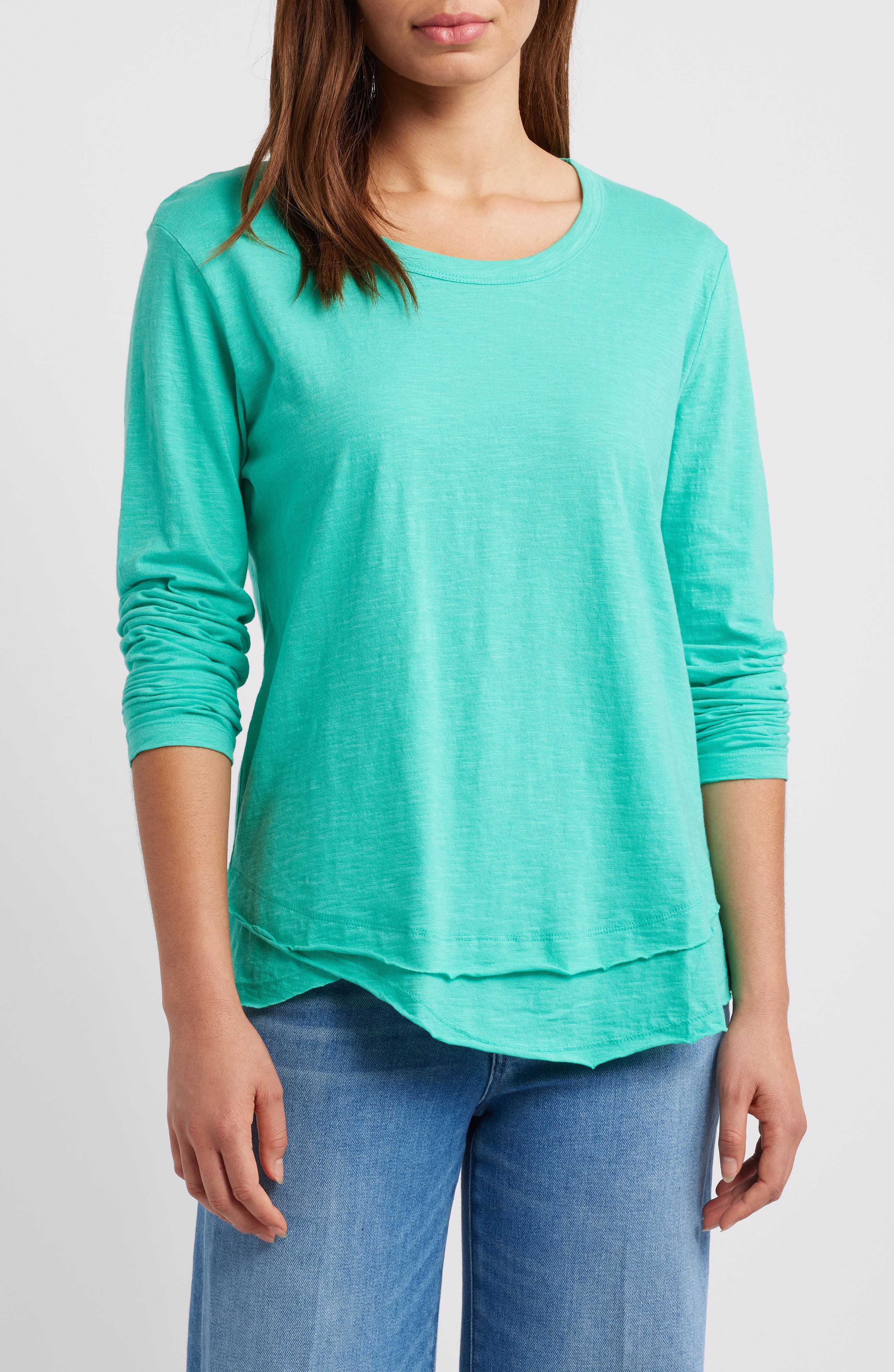 Layered Hem Cotton Slub Top - image 3