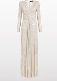 Jenny Packham Eve Sequin-Embellished V-neck Dress