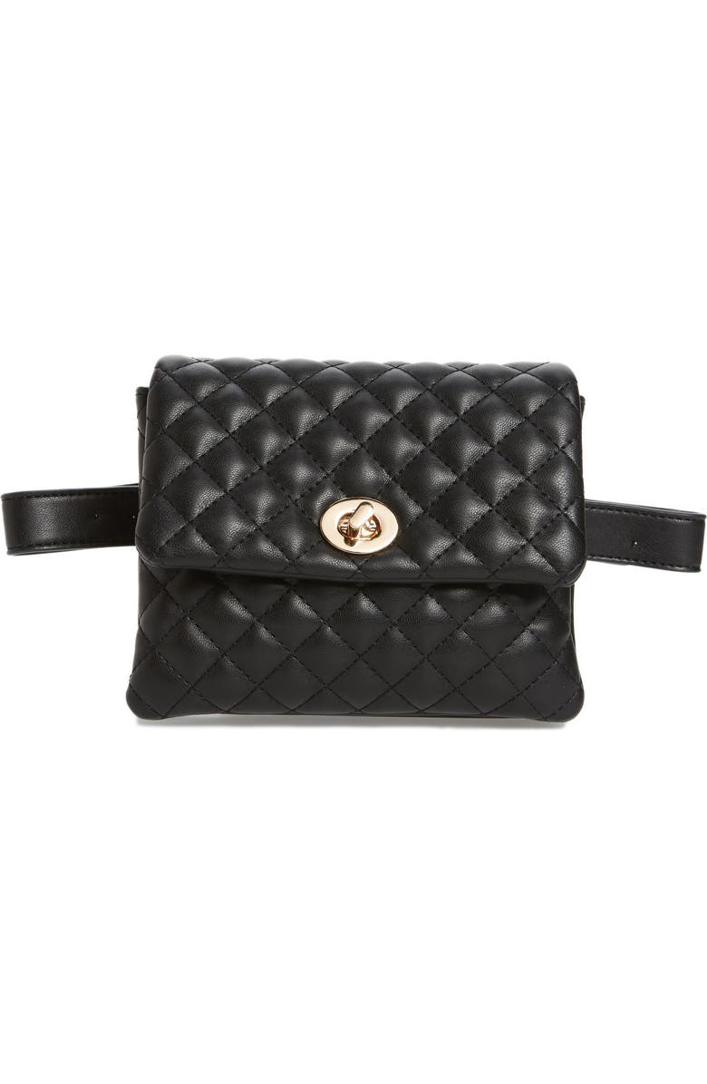 Mali + Lili Quilted Vegan Leather Convertible Belt Bag, Main, color,