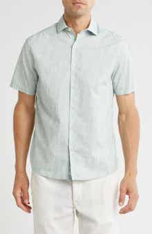 WESTZEROONE Hugo Short Sleeve Cotton Button-Up Shirt