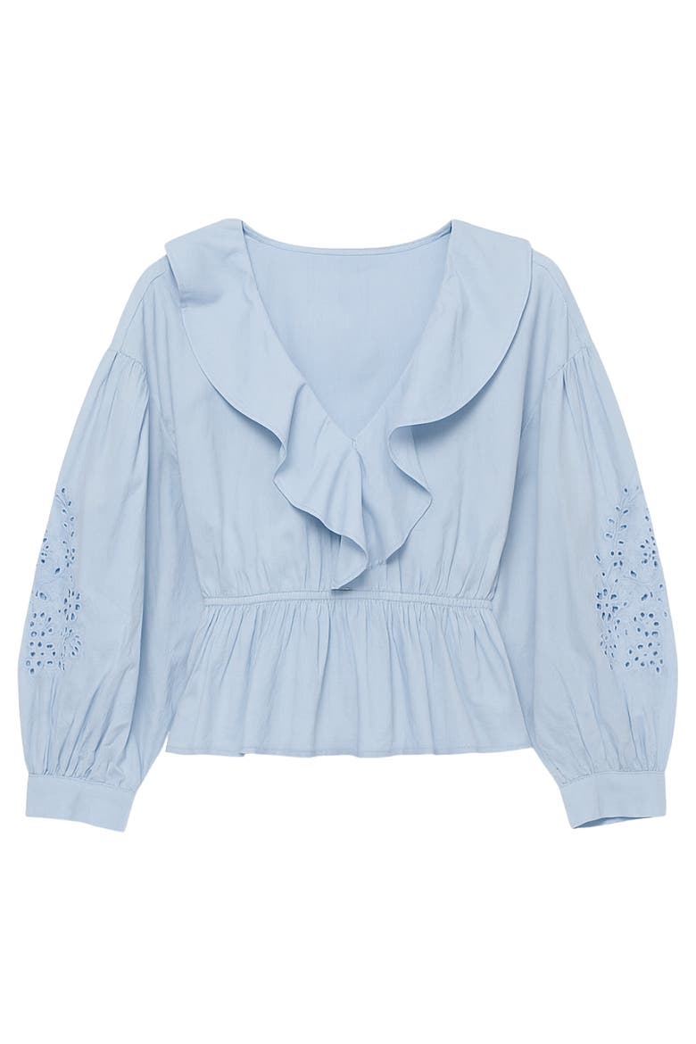 Lorelai Embroidered Blouse, Alternate, color, Chambray
