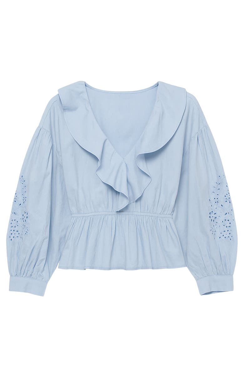 Rebecca Taylor Lorelai Embroidered Blouse, Alternate, color, Chambray